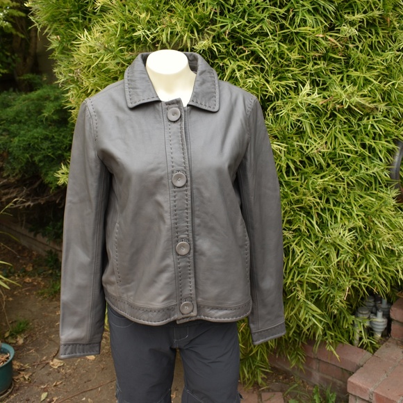 Stetson Jackets & Coats Stetson Leather Jacket Sz Med Nwt Gray Swing Coat Poshmark